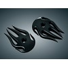 FLAME ACCENTS FOR STOCK H-D MIRRORS, BLK